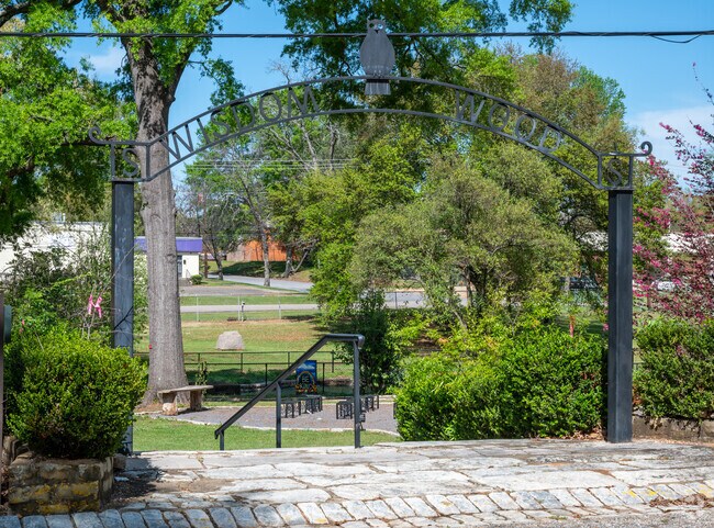 Historic Oak Park is home to 40 acres of gardens, a fish pond, playgrounds, and open spaces.