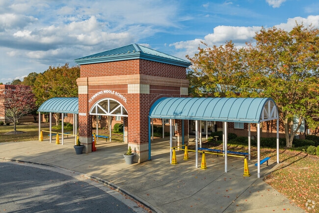 Clemmons Middle School's welcoming entrance invites everyone to its Clemmons, NC campus.