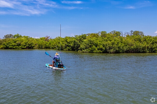 Fishing and paddle boarding are popular pastimes for locals at Belleair Beach.
