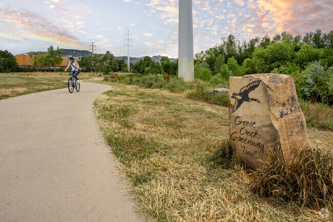 Goose Creek Greenway in Crossroads is a favorite bike trail of the residents.
