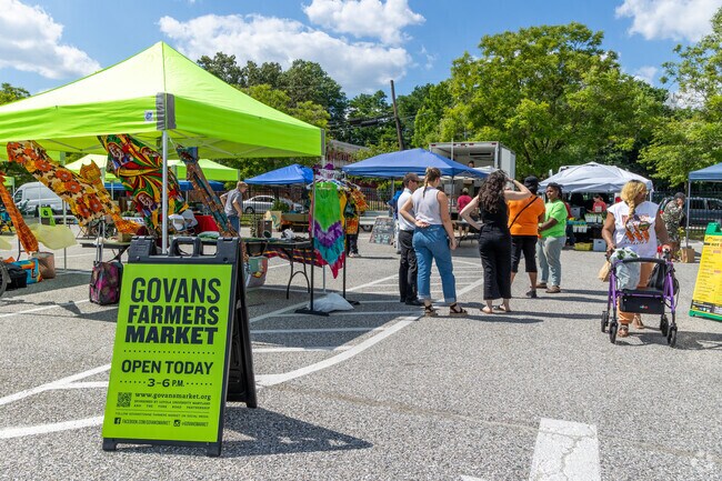The Govans Farmers' Market is located in the Radnor-Winston neighborhood.