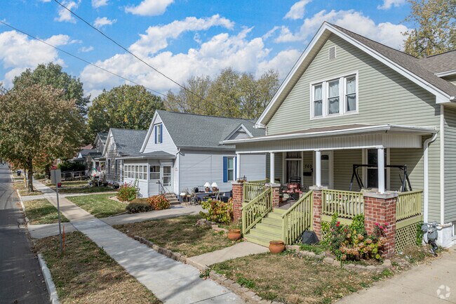 Beautiful front porches are on full display throughout Miller Park.