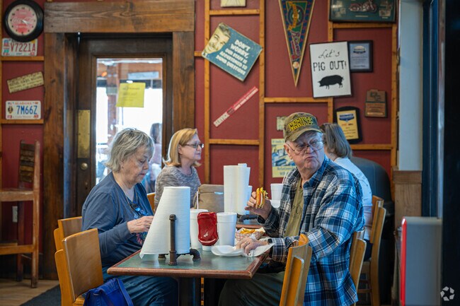 Locals enjoy the BBQ brisket at Charlie's in Odneville.