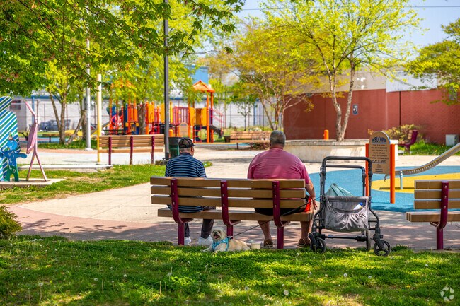 Sit on the park benches at Picariello Playground and watch the kids climb the jungle gym.