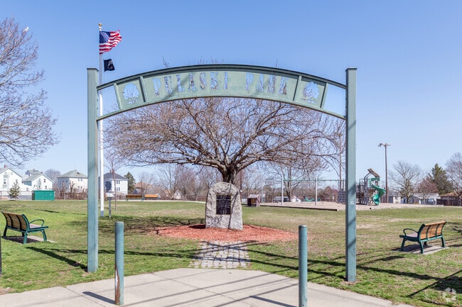 Pulaski Park in the center of the Niagra neighborhood of Fall River has a baseball diamond and plenty of play equipment for younger people.