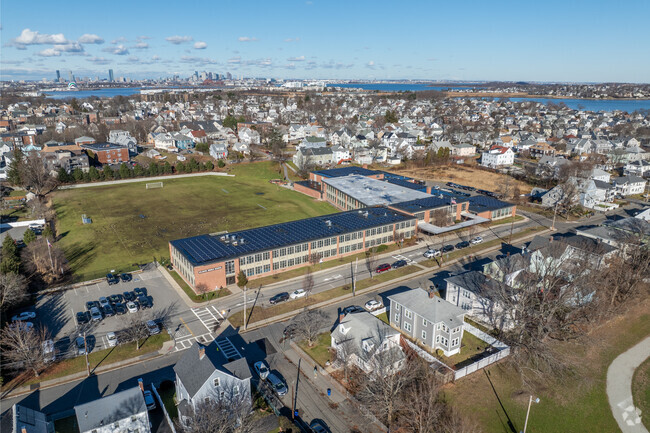 Atlantic Middle School in Quincy is located in a quiet neighborhood.
