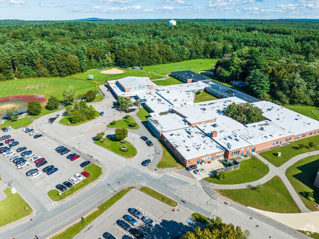 The campus of Thomas Blake Middle School includes softball and baseball fields.