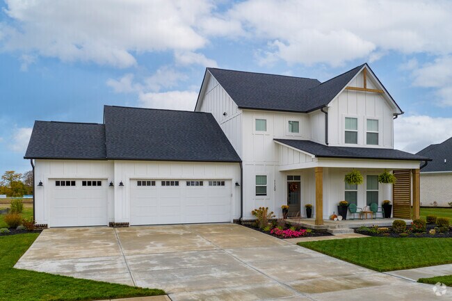 This farmhouse style home is an example of 