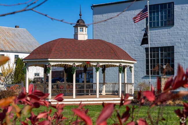 Take a load off under the gazebo that sits in Freedom Green Community Park.