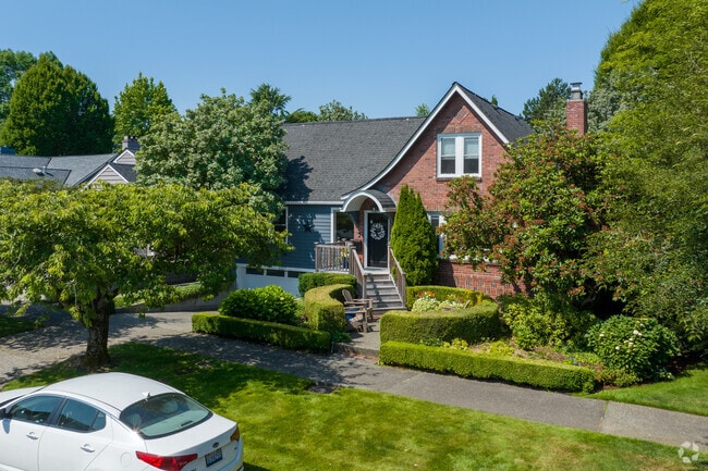 Many homes have intricate landscaping in Madison Park.