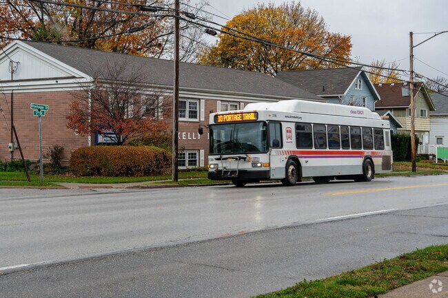 The Akron Metro Bus system runs through Mud Brook.