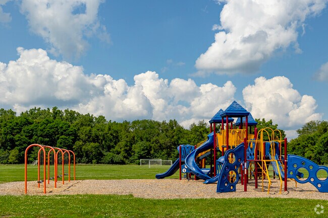 Modern play structures give Northeast Elementary School students plenty of active space.