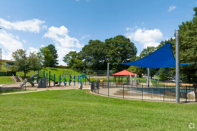 The West Charlotte Park has an awesome water park area for University Park locals to cool off.