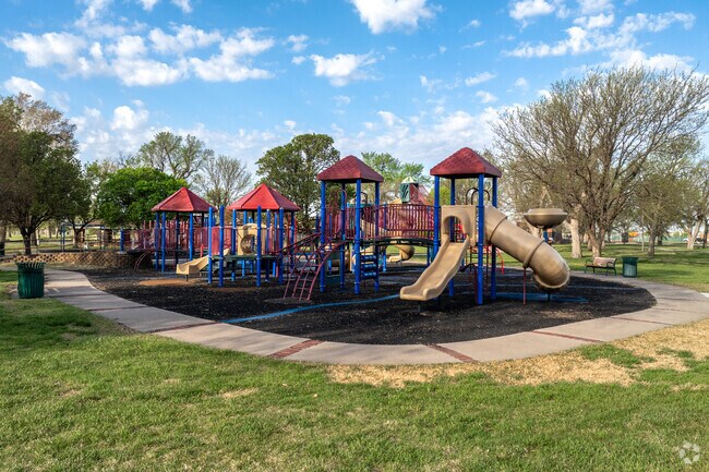 Kids can enjoy the playground at Wright Park in Dodge City.