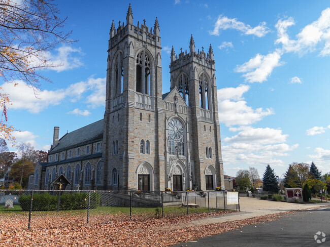 St Joseph's Catholic Church sits on the historic Federal Hill green in Forestville.