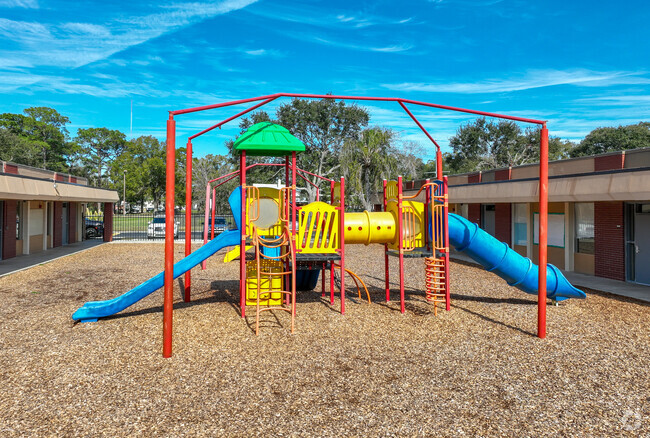 Lucious & Emma Nixon Academy Charter School has a large play area in the center of the school.