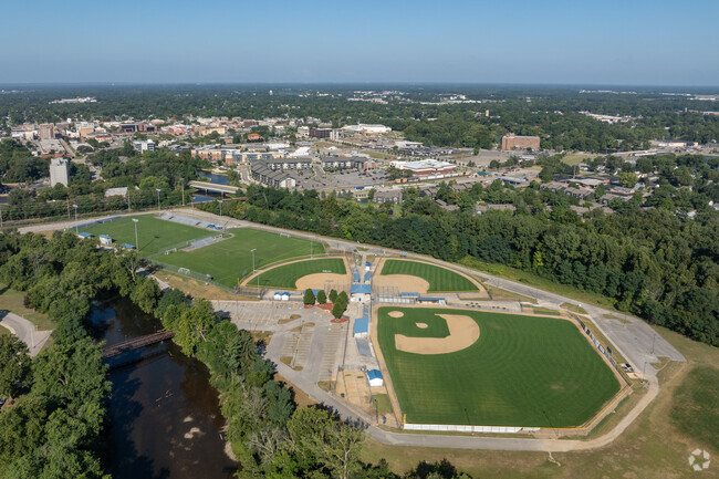 Elkhart Freshman Academy is just across the river from American Park's public athletic fields.