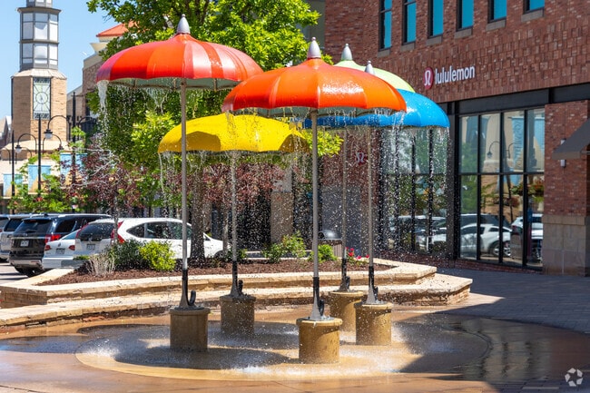 This umbrella fountain can be found at the Southlands shopping center, just a short drive from Inspiration.