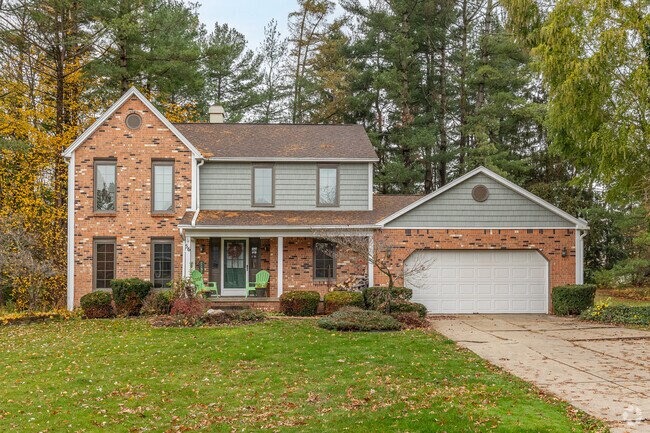 Homes in Orchard Park, NY often feature front-gabled roofs and attached garages.