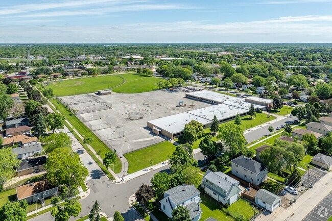 Bryant School in Milwaukee, WI is surrounded by single family homes.