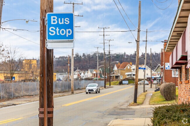 Across the river from Liberty, there is a plethora of bus stops for convenient commuting.