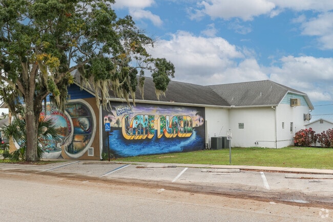 The well-known Lake Placid mural is at 103 N Main Ave in Sylvan Shores.