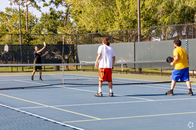 Eagle Park features newer tennis and pickleball courts that are very popular with residents.