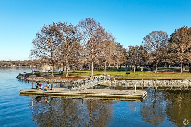 Residents enjoy the scenic view at Bowman Springs Park.