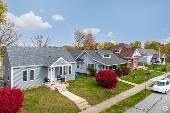 Most of the homes in downtown Mooresville are bungalows and side facing gable homes.