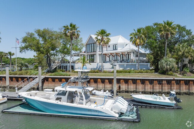 Isle of Palms has luxury waterfront homes with private docks for boats.