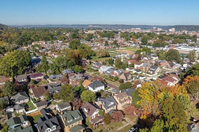 An overview of the lower Enslow Park area with downtown Huntington in the back.