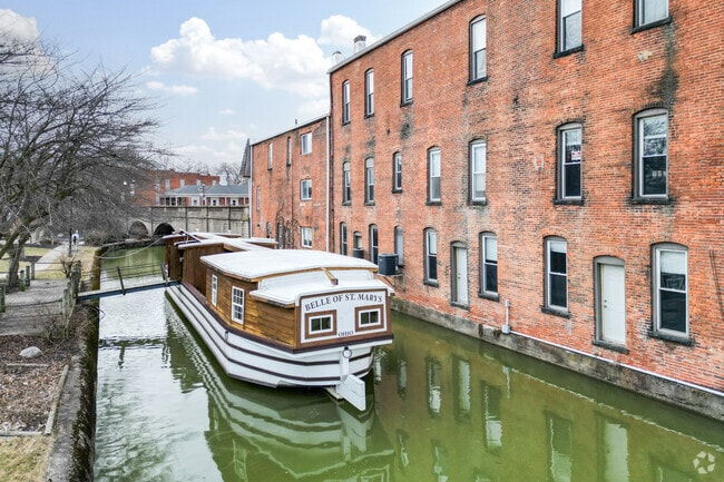 The Belle of St. Marys is housed at the Veteran's Memorial Park in St. Marys.