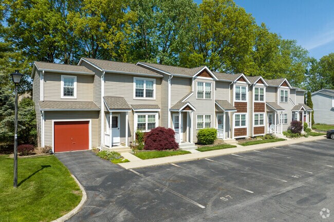 A colorful set of townhomes in Slate Hill.