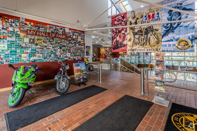 The AMA Motorcycle Hall of Fame in Pickerington celebrates motorcycling legends and history.