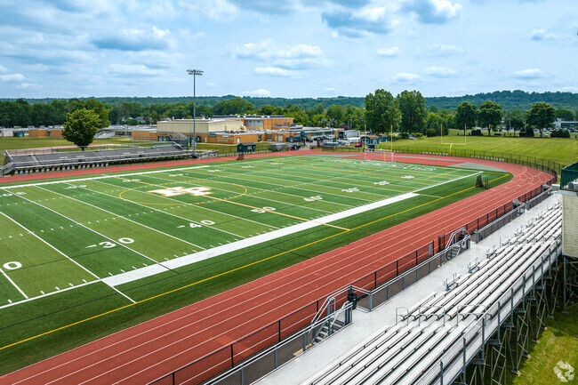 The view from the bleachers at New Providence High School and Middle School, New Providence, NJ.