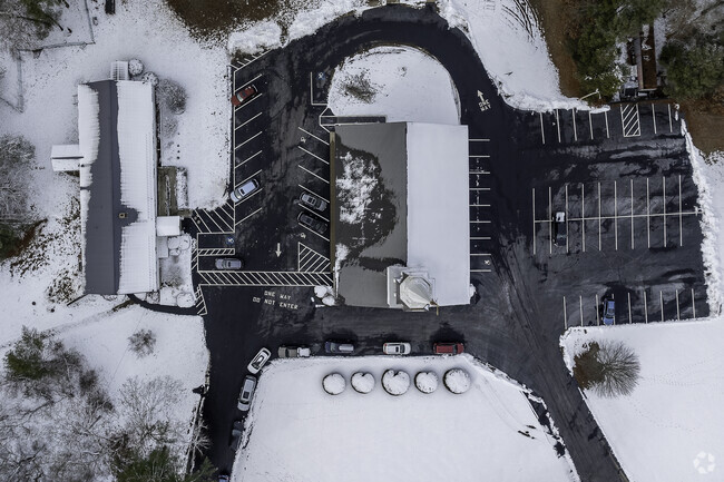 An aerial top-down view of Samuel Fuller School in Middleboro, MA