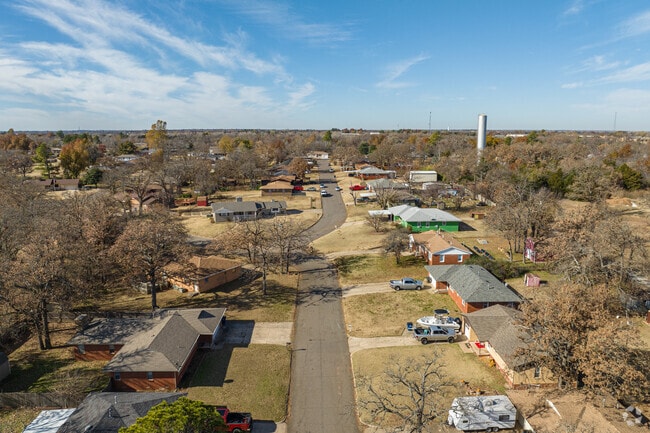 Many homes in Harrah sit on roughly an acre of land.