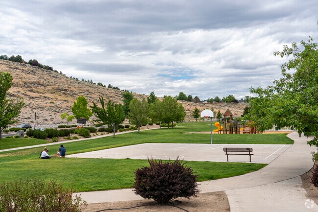 Canyon Hills Park in Los Altos Parkway and has a basketball court, playground and walking paths.