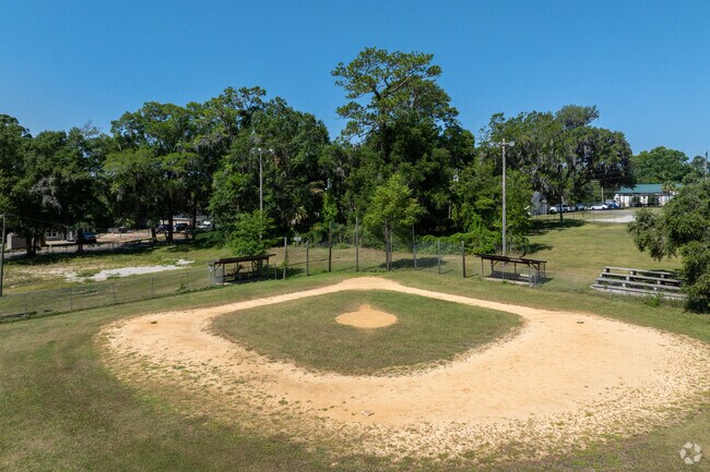 Kids can play baseball at Alachua Elementary School.