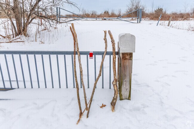 People leave walking sticks for others to use and enjoy at IBM Glen in Endwell.