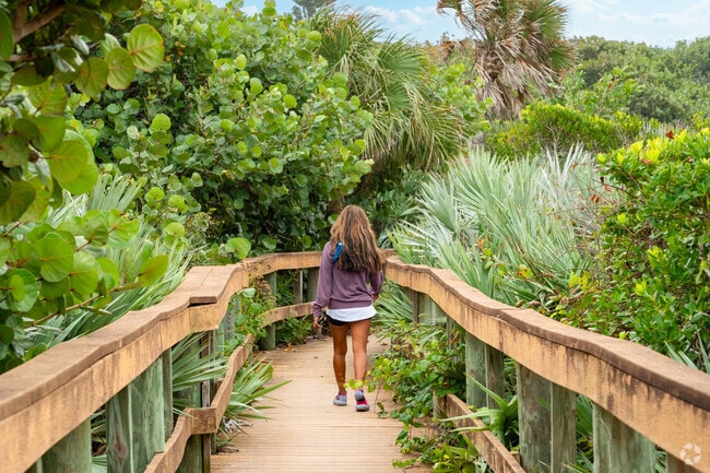 Visitors can wander through trails that go through lush greenery at Bonsteel Park.