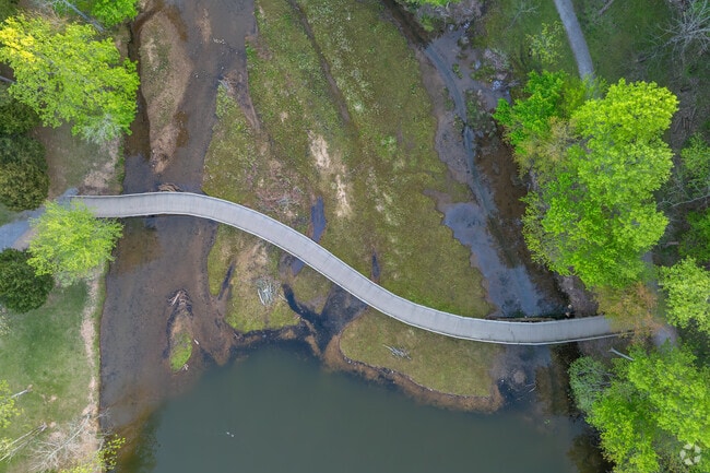 Take a hike and admire nature on the trail that winds through Cosby Lake Park in Clay.
