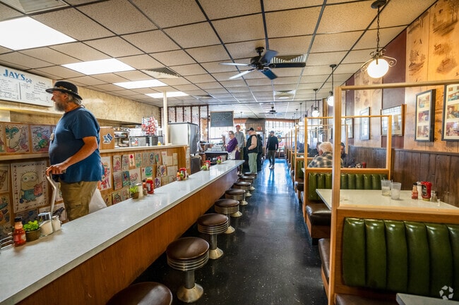 Locals from Winton pull up a stool for breakfast at the Bluejay Restaurant in the Northside in Cincinnati.
