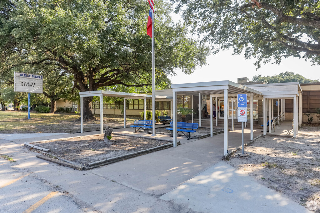This is the entrance to Aldine Middle School.