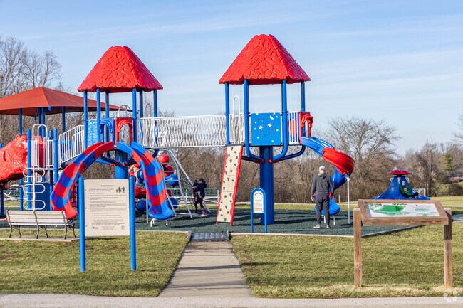 Independence has a great outdoor playground at Memorial Park to spend time with your kids.