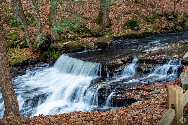 The mountain-fed Beecher Creek runs throughout Day and meets with the Sacandaga Reservoir.