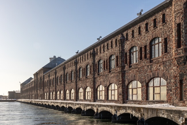 The Saint Mary Falls Hydropower Plant showcases historic architecture in Sault Sainte Marie.