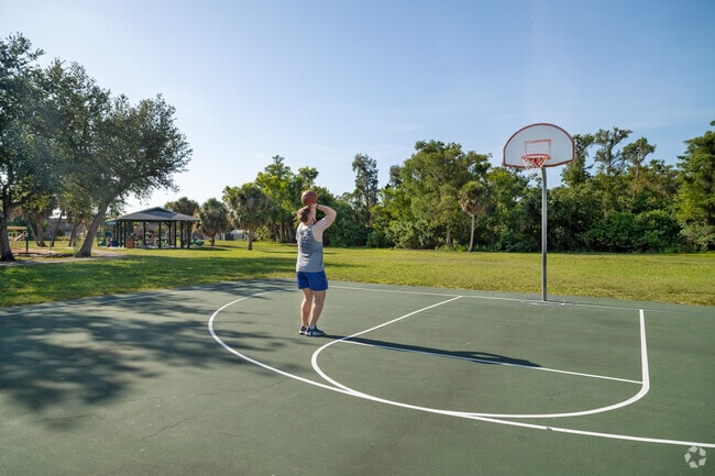 Pine Manor's Hunter Park is a great place to go shoot some hoops.