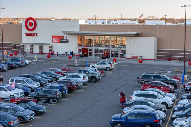 The Crossroads Center hosts discount stores like Target near the Pantown neighborhood.