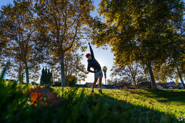 Ashbridge locals enjoy Dove Hill Park's peaceful setting for morning exercise.
